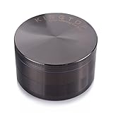 Herb Grinder Kingtop No.1 Largest 3.0 Inch 4 Piece 75mm Zinc Alloy Tobacco Spice Weed Grinder Grey