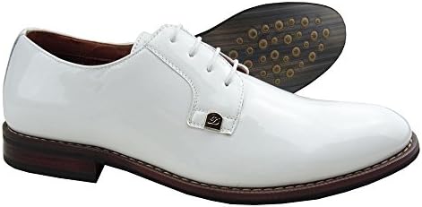 Deli Aldo M-19517PL Men's Low Top Lace Up Dress Oxfords, Color:WHITE, Size:8