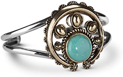 Sterling Silver Mixed Metal Turquoise Naja Cuff Bracelet, Small