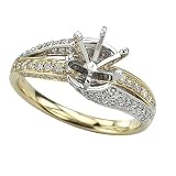 14K Two-Tone Gold Diamond Engagement Ring Semimount