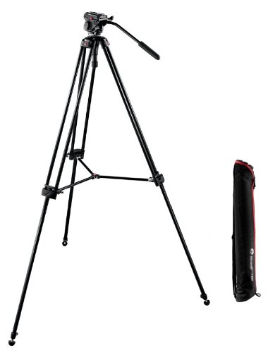 Manfrotto 701HDV, 547BK Tripod Kit with 701HDV Video Head, 547B Tripod and MBAG100,01 Tripod Bag (Black)