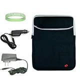 Black Amazon Kindle DX 3 Pocket Vertical Carrying Sleeve + Rapid Kindle DX Car Charger + Kindle DX Wall Charger + Vangoddy tm, Live*Laugh*Love wrist band!!!(Kindle DX Not Included)