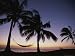 Twilight View of Beach with Hammock and Palms, Costa Rica National Geographic Collection Photographic Poster Print by Michael Melford, 48x36