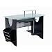 Espresso & Frosted Glass Computer Desk