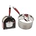 Ethos Hells Kitchen Saucepan with Lid, Stainless Steel Red Handles,  16 cm