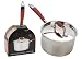 Ethos Hells Kitchen Saucepan with Lid, Stainless Steel Red Handles, 16 cm