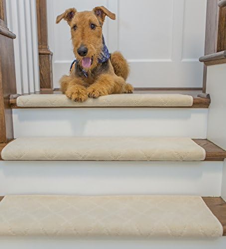 CARLISLE Adhesive Bullnose Carpet Stair Tread - Single - 27" W x 10" D, Touch of Lemon - by Castle Range