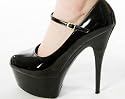 Vanessa - Black Patent Stiletto Platform 6 inch High Heels Shoes