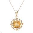 Necklace With 3.20ctw Genuine Citrine Yellow Gold Length 18.5in