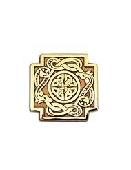 14K Yellow Gold Celtic Dragon Heart Pendant. Made in USA.