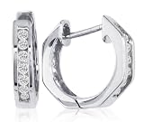 10k White Gold Diamond Huggies (1/4 cttw, K Color, I3 Clarity)