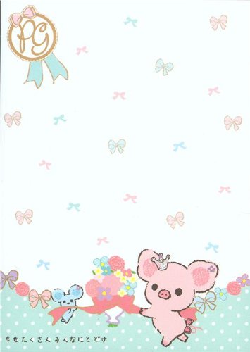 Imagen 4 de Bonito bloc de notas Piggy Girl con lazo y flor