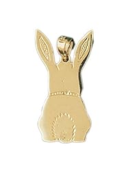 Dazzlers Solid 14k Gold Rabbit Charm Pendant Available in three colors from jewelsberry (weights: 2.6 grams only)