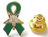 41SwFp5kN5L. SL160  lapel pins awareness Order of the Eastern Star OES Green Ribbon Awareness Environment Recycle Lapel Pin
