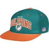 Mitchell & Ness Miami Dolphins Flat Brim Snap Back Hat Adjustable