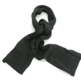 Hand-Knitted 100% Soft Cotton Scarf with Ribbing Detail for Women or Men 9'Wx74