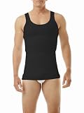 Underworks Mens Compression Body Shirt Girdle Gynecomastia Shirt Medium Black