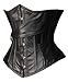 Camellias Leather Steel Boned Waist Training Corset Underbust Waist Shaper