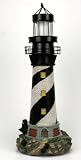 Solar Powered Illuminated Lighthouse - Black and White