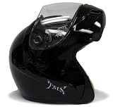 Gloss Black Flip Up Modular Motorcycle Street Sport Bike Full Face Helmet DOT (Large)