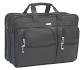 Solo Laptop Portfolio Expandable Vinyl Zip-closure plus Shoulder Strap W431xD152xH305mm Black Ref K47-4