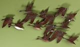 Flock Of Geese Wall Art 27.25hx36.25w Rust/red