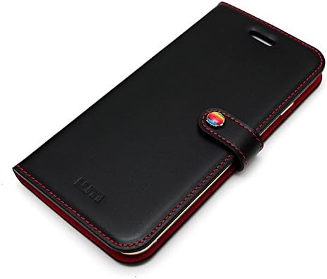 LIM's Premium Leather Slim Fit Edition Premium Leather Diary Cover Case [Black] for Apple iPhone 6 (4.7")