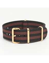 Black Brown James Bond Premium Strap in 20mm Nylon G10 MoD Military Watch Band