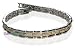 Magnetic Alloy Link Two tone Bracelet 7.5" Long with Fold over Clasp