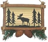 Moose Wooden Sign Ornament, 5-inch