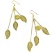 Anna Lou Long Earrings with Gold Mesh Leaves