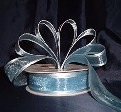 Organza Satin Edge Ribbon - 7/8" - 25 Yards (75 FT) - Dusty Blue