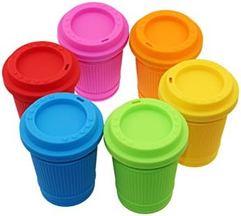 Ferm Home Coffee Mug - Silicone Cups - Re Usable Cups 12 Oz with Snap-on Lid - Food Grade Material - Heat Resistant - Microwave Safe - Reusable to Go Mug - Travel Mug - Ideal for Storing Beverage on Go - Eco-friendly (Red)