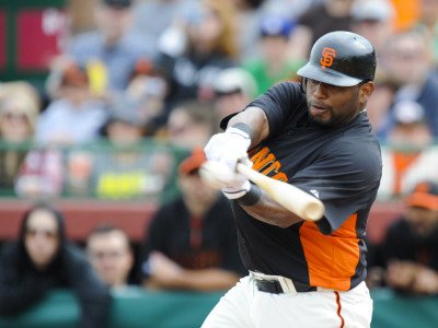 Los Angeles Dodgers v San Francisco Giants, SCOTTSDALE, AZ - FEBRUARY 26: Pablo Sandoval Photographic Poster Print by Rob Tringali, 12x16