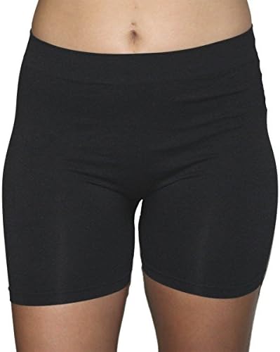LADIES BASIC STRETCH SEAMLESS ATHLETIC SHORTS SPANDEX LEGGINGS PLUS SIZES
