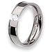 Grooved Polished Titanium and 1/4ct. Diamond Ring (6.0 mm) With Wood Box - Sizes 6-13