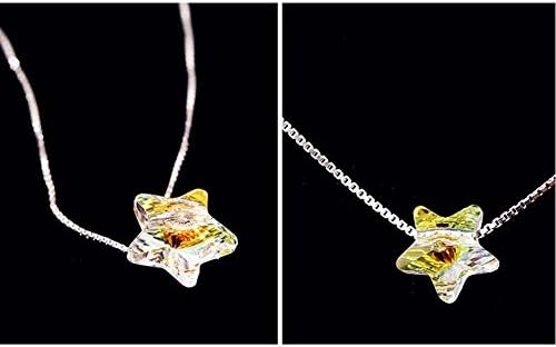 Tooline S925 Sterling Silver Star Crystal Allergy Vintage Simple Style Fashion Short Choker Pendant Necklaces