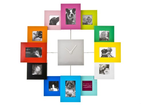 Present Time Photo Family Time Frame Clock, Coloured
