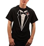 Tuxedo T-Shirt with Flower, Black,