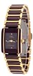 Oniss Women's Caprice Collection Burgandy Ceramic Watch with Gold Trim ON-294-LG4