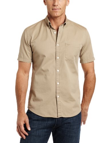 Dockers Men's 1 Pocket Fitted Fit Solid Twill Shirt