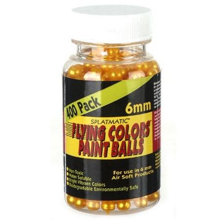 Splatmatic Flying Colors 400ct Airsoft Paintballs - 6mm - Yellow