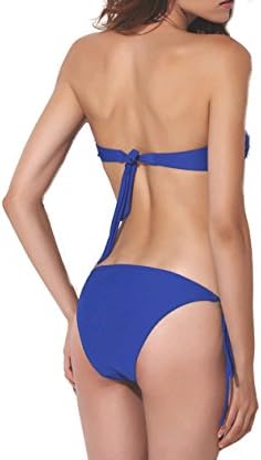 Womens Girls Sexy Padded Strap Bikini Swimwear (S/M, Blue)