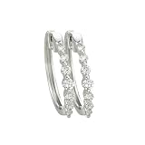14K White Gold 1/2 ct. Diamond Hoop Earrings