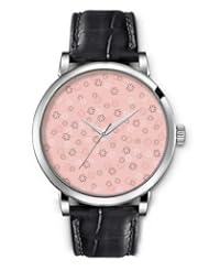 SPRAWL Aanalog Fashion Series Silver Ladies Watches of Genuine Black Leather Strap,Unique Wrist Watch for Women Girls Designed with World of Flowers