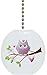 Whimsical Owl on Limb Solid Ceramic Fan Pull