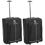 Karabar Set of 2 Cabin Approved Wheeled Bags (Black/Grey)