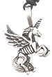 Detailed Winged Unicorn Pewter Pendant Necklace