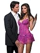 Sexy Stretch Mesh Corset Set 4 Pieces Corset Mini Skirt Thong Thigh Hi Stocks Great Gift Item