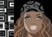 Girl With Circles On Hat by Santiago Poveda. Size 33.54 inches width by 28.00 inches height. High Quality Art Poster Print